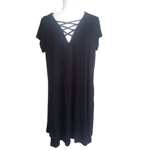Vibe black dress with criss-cross v-neck size 2x